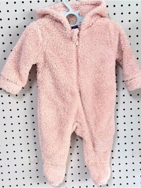 Old Navy Teddy Sherpa One-Piece Pram Suit -Pink